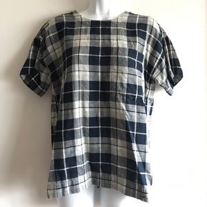 Madewell Short Sleeve Plaid Top